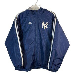 Adidas NY Yankees Reversible Hooded Jacket Estimated Size Medium to Large READ